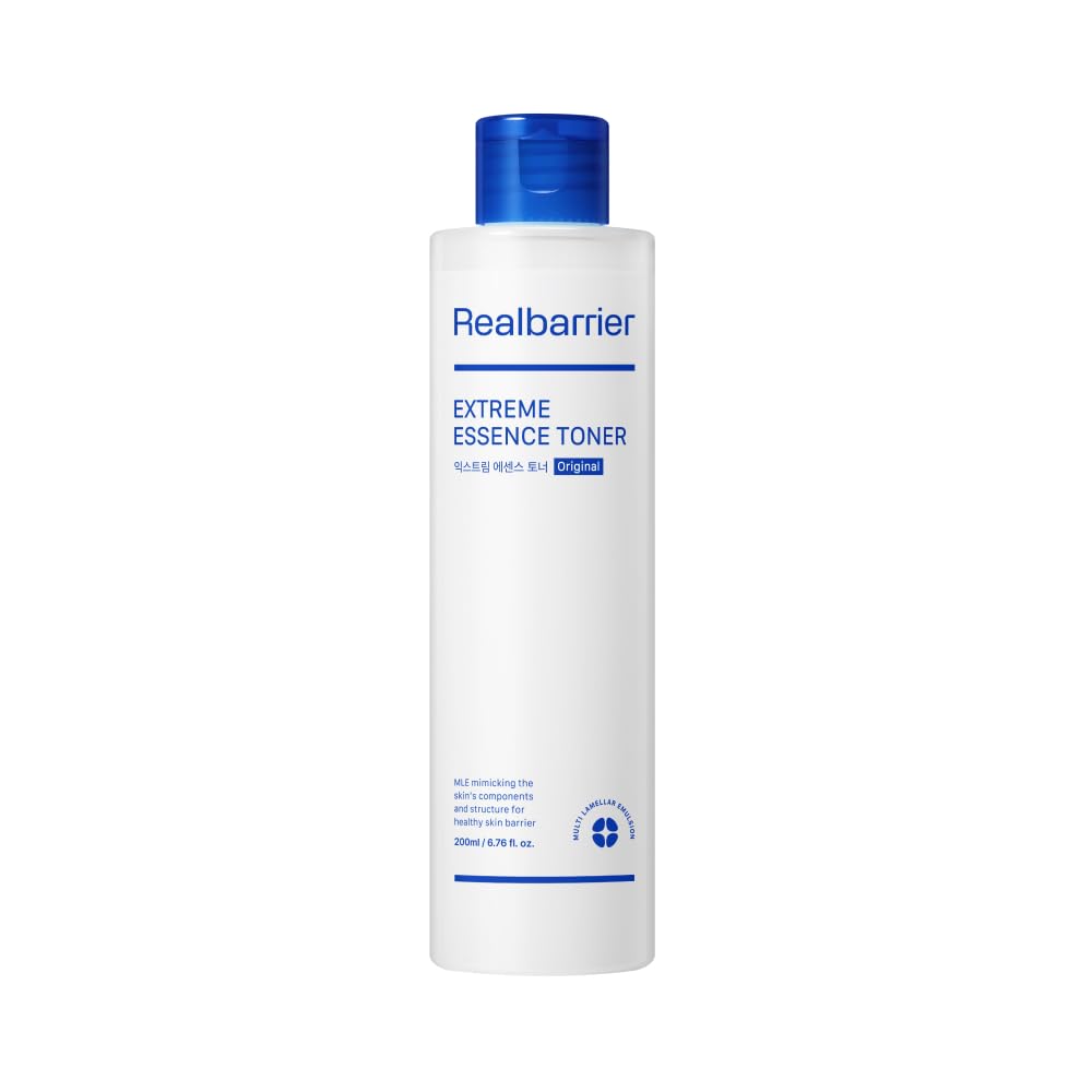 Real Barrier Extreme Essence Toner flacon-pompe pour une utilisation aisée et hydratante.