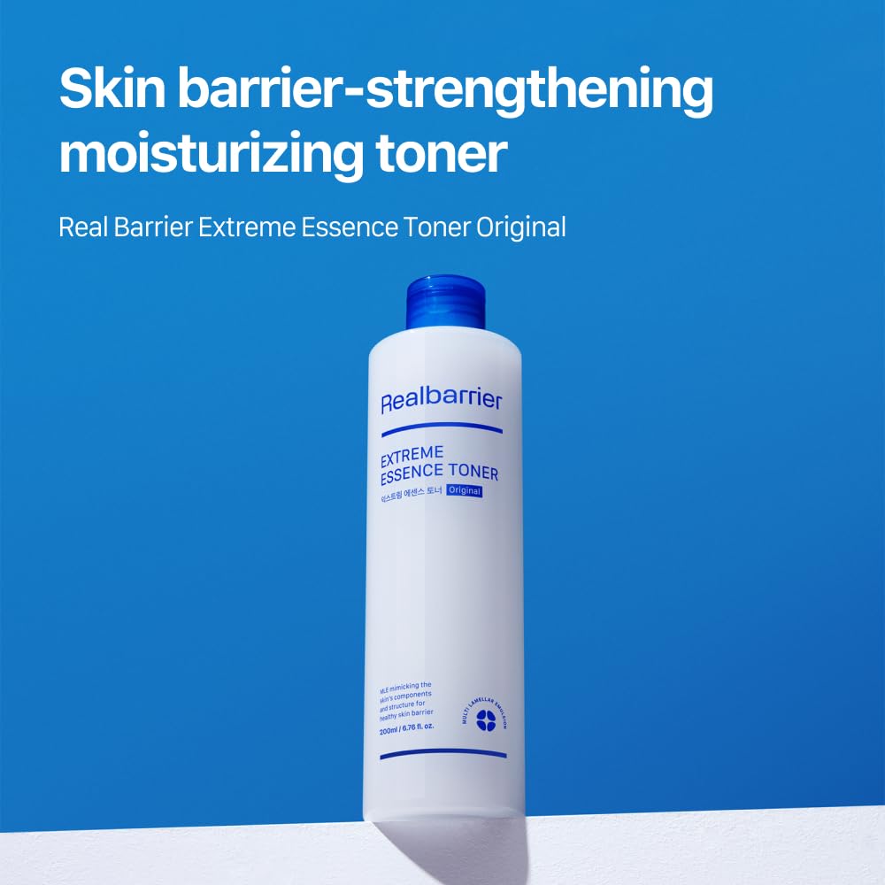 Real Barrier Extreme Essence Toner peau lumineuse et bien hydratée après application.