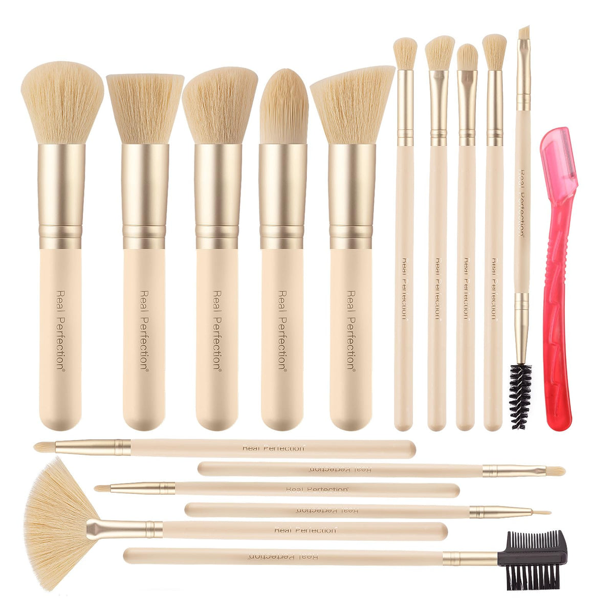 Real Perfection ensemble 16 pinceaux: kit polyvalent pour routine maquillage complète