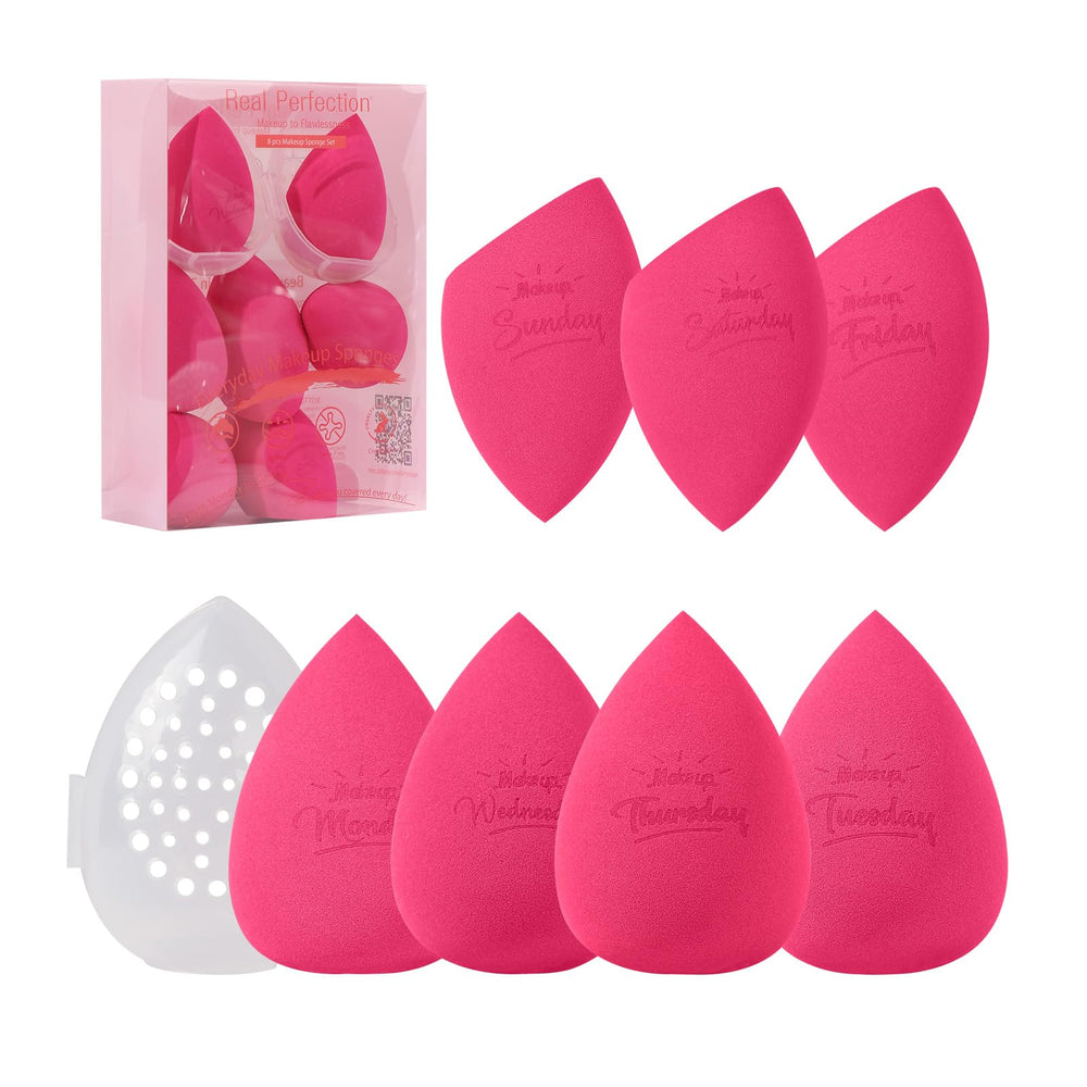 Real Perfection Éponge Maquillage Rose – ensemble complet pour application rapide et uniforme