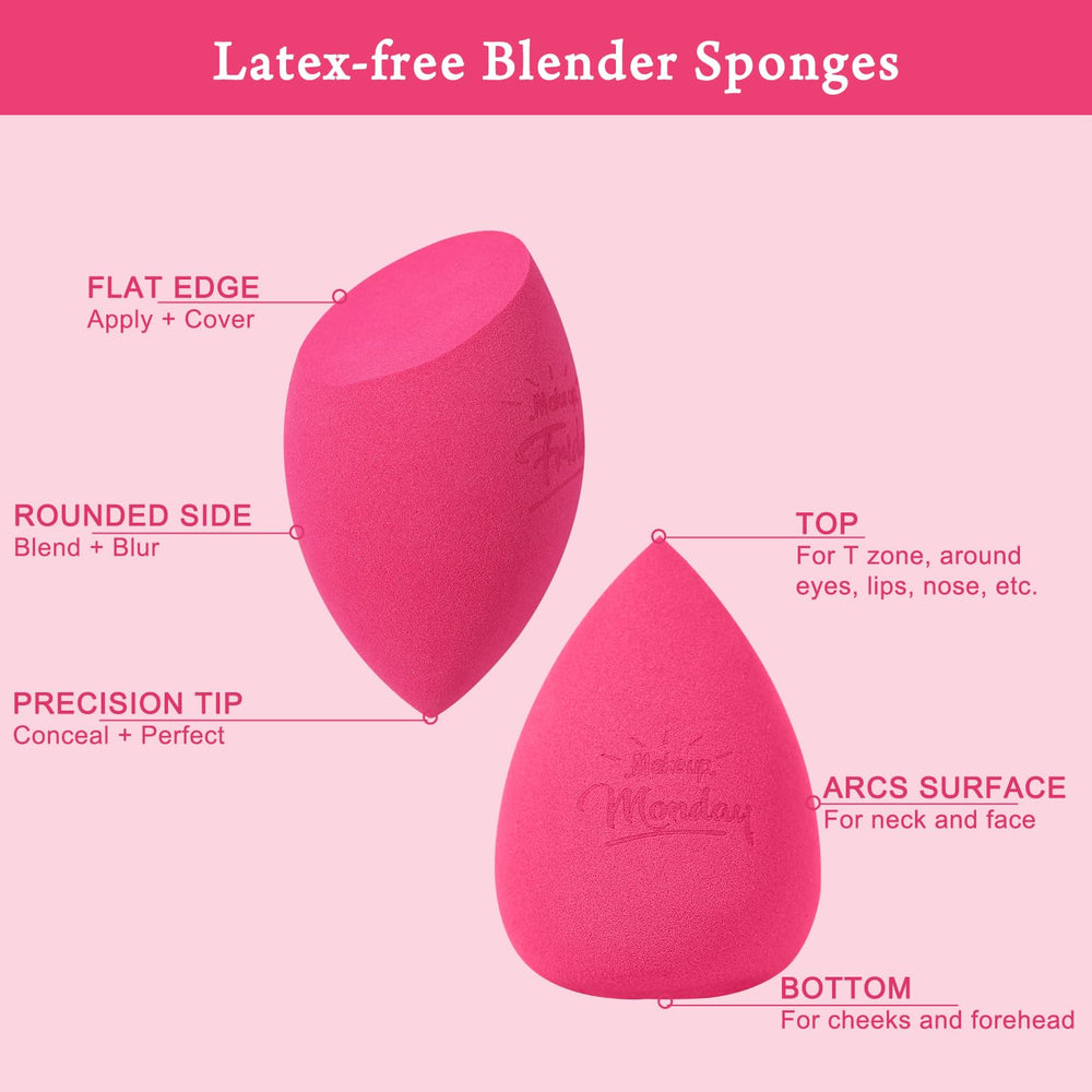 Éponges Real Perfection Rose – formats variés pour fond de teint et correcteur