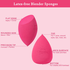 Éponges Real Perfection Rose – formats variés pour fond de teint et correcteur