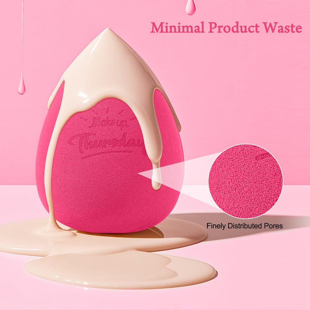 Éponge Real Perfection Rose – utilisable humide ou sèche pour maquillage fluide