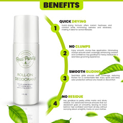 Utilisation du déodorant Real Purity roll-on pour une application douce et rapide.