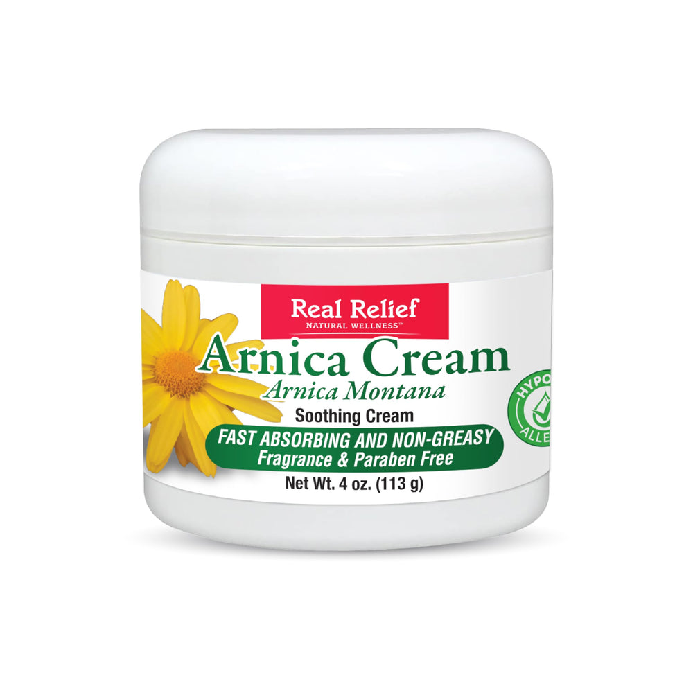 Real Relief Crème Arnica, application rapide, sans gras.