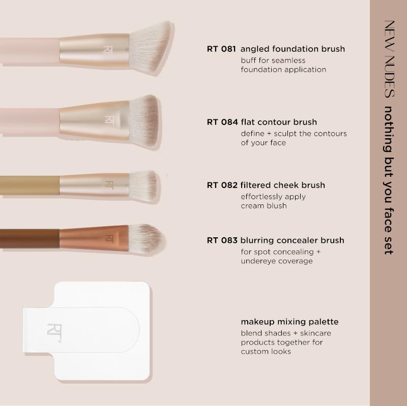 Real Techniques New Nudes – Démo maquillage montrant un fini lumineux.