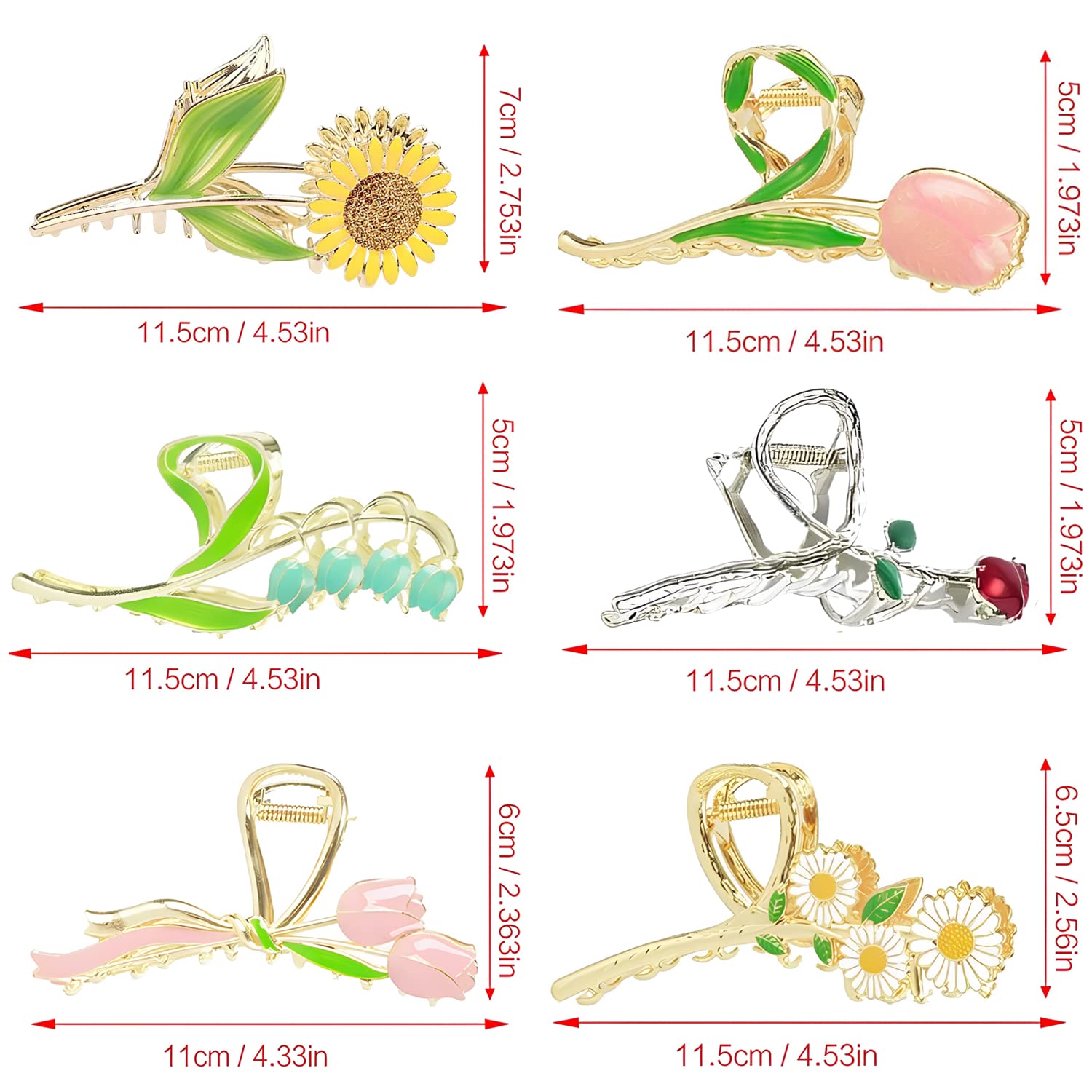 REALHUNLEE pinces fleurs orchidée-bell: style chic et restent bien en place.