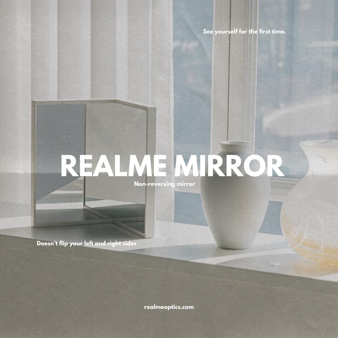 Realme V0 - miroir non inverse lumineux: éclairage clair pour le maquillage.