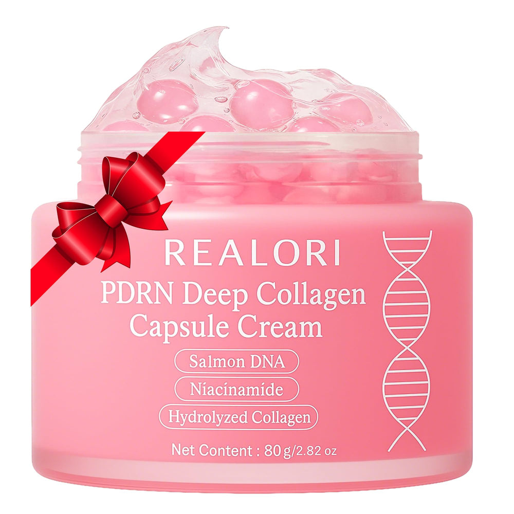 Realori PDRN Capsule Cream en pot close-up, texture nourrissante pour peau raffermie