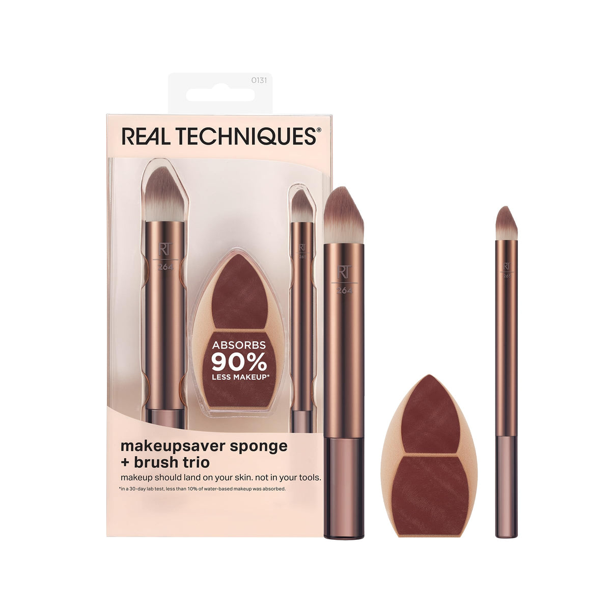 Real Techniques Makeupsaver: éponge multi-angle pour une application naturelle et précise.