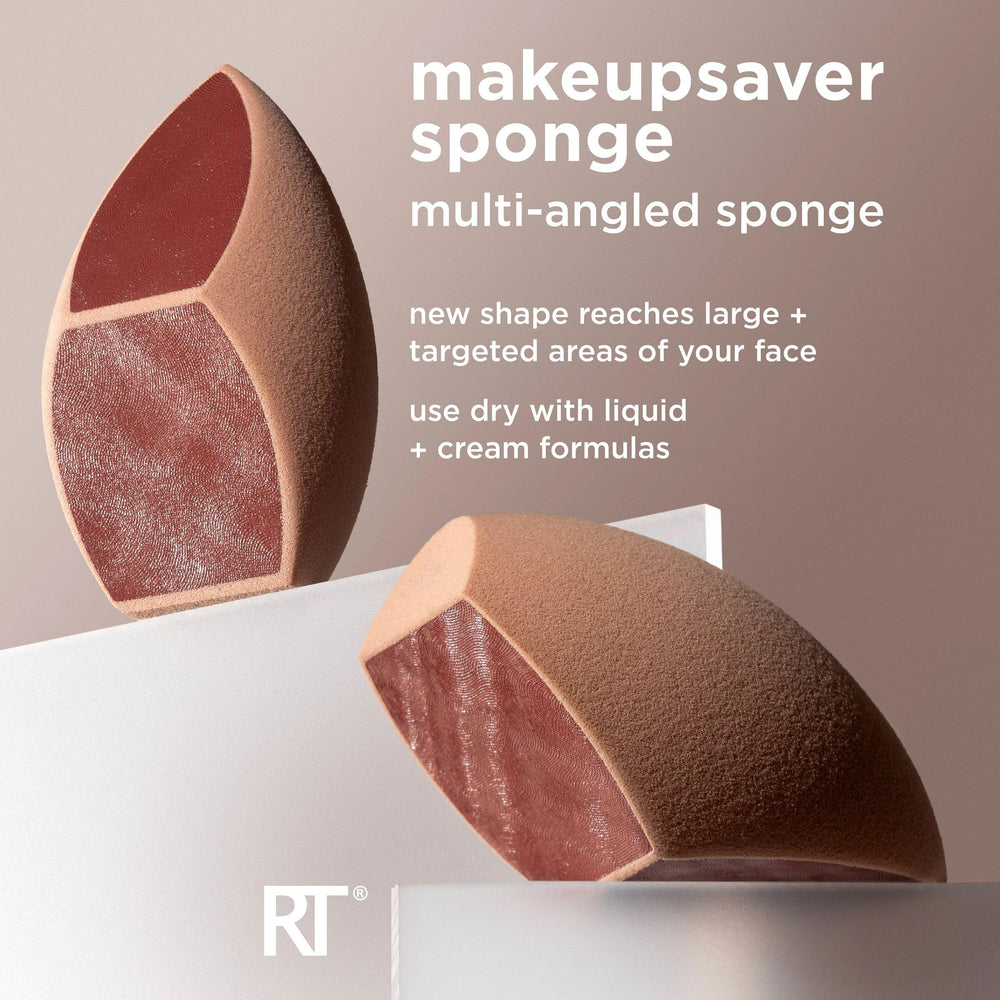 Real Techniques Makeupsaver: éponge multi-angle réduit absorption et gaspillage.