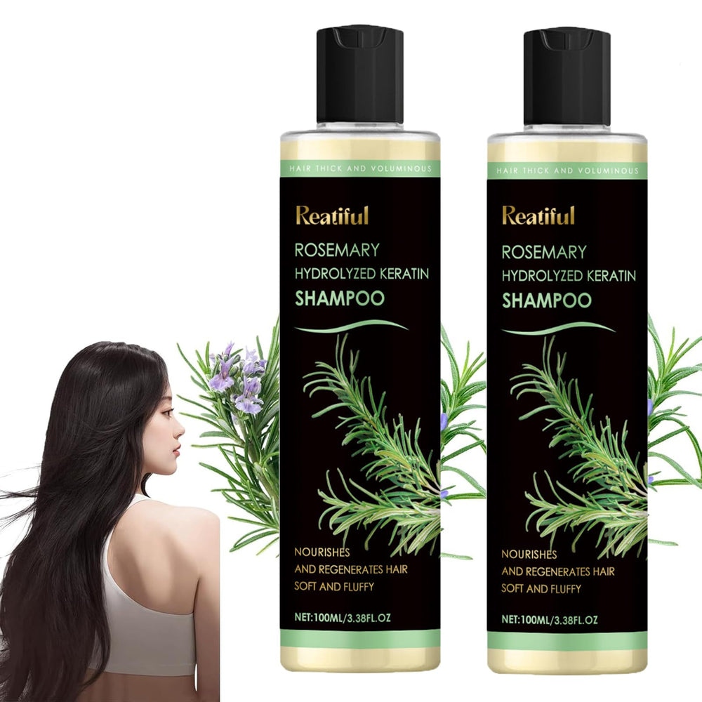 REATIFUL Shampooing Romarin - bouteille, stimule la croissance des cheveux et apporte douceur.