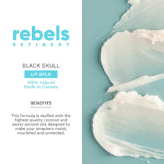 REBELS REFINERY baume lèvres crâne vanille, texture douce et confort longue durée