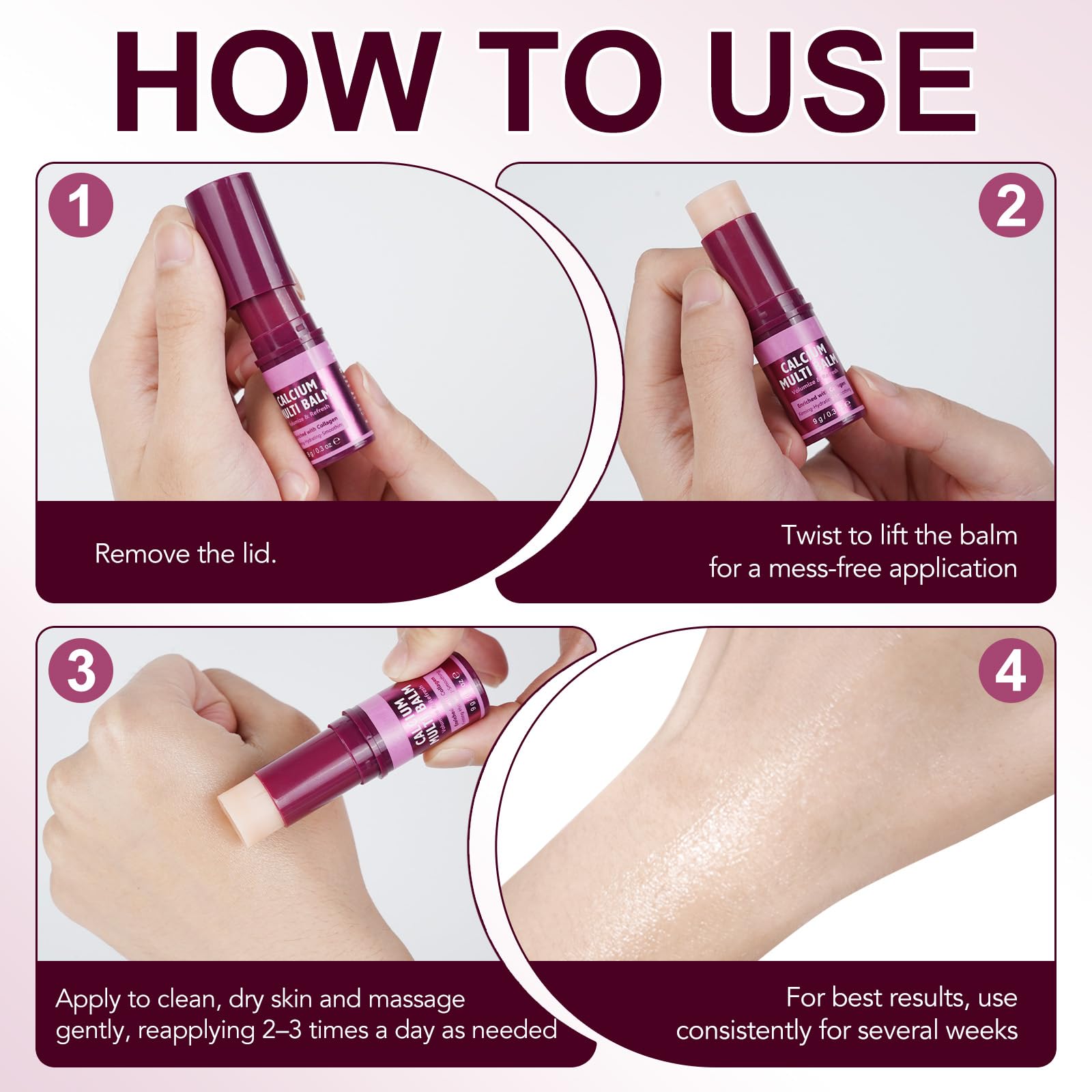 REBODUM Calcium Volume Multi Balm Stick enriched with shea butter for lasting comfort