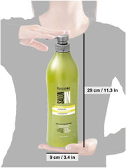 Cheveux après lavage avec Recamier Pro Keratine Ultra Force, lisses et renforcés.