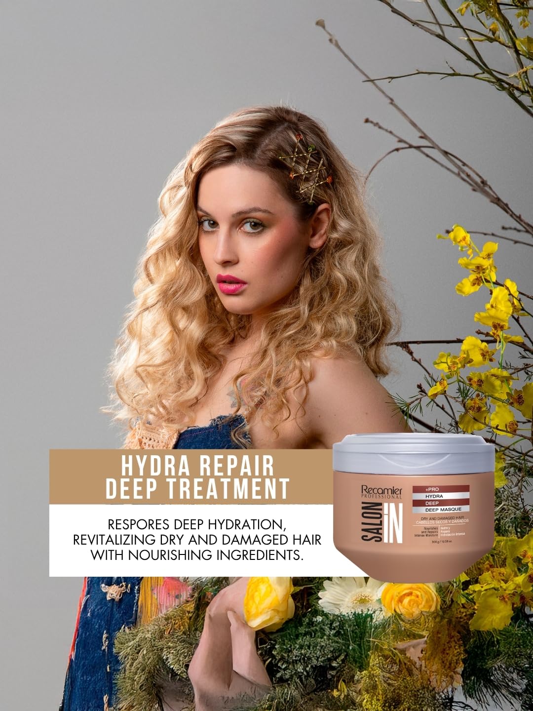 Recamier Hydra Réparation – texture crème: soin nourrissant pour cheveux secs.
