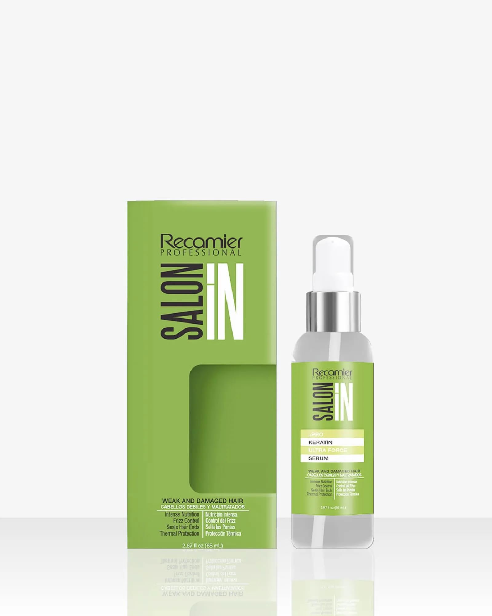 Recamier Keratin Serum bottle for smoother hair and daily protection