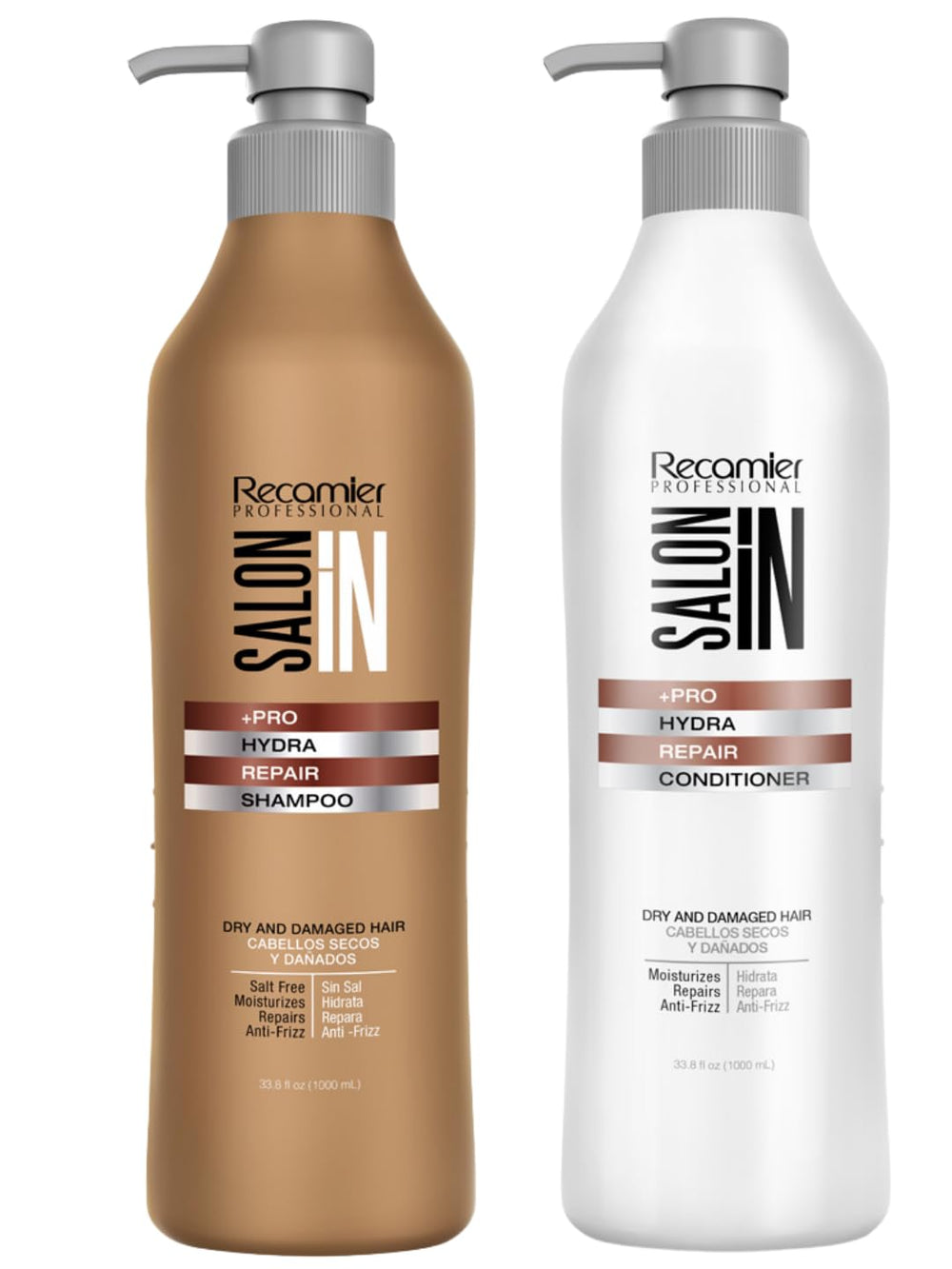 Recamier Shampoing Hydra Repair – bouteille visible, hydratation en profondeur pour cheveux secs.