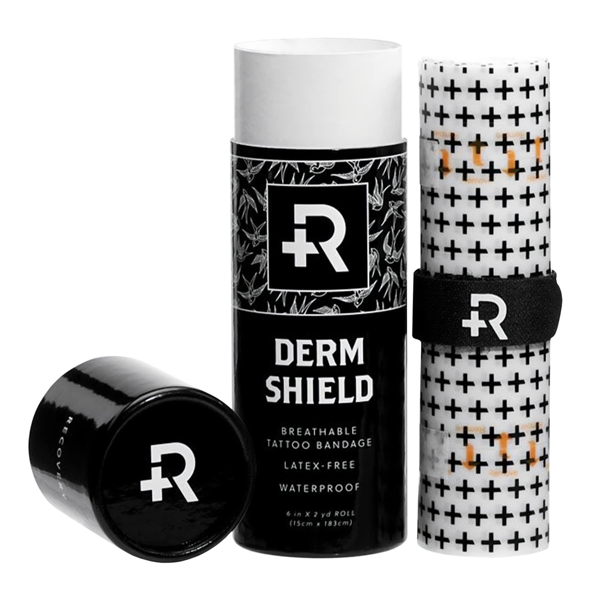 Recovery Aftercare Derm Shield bandage transparent mat pour tatouage, protection délicate.