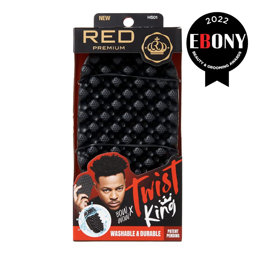 Brosse durable et lavable Red by Kiss BowWow Twist King, hygiénique et facile à entretenir.