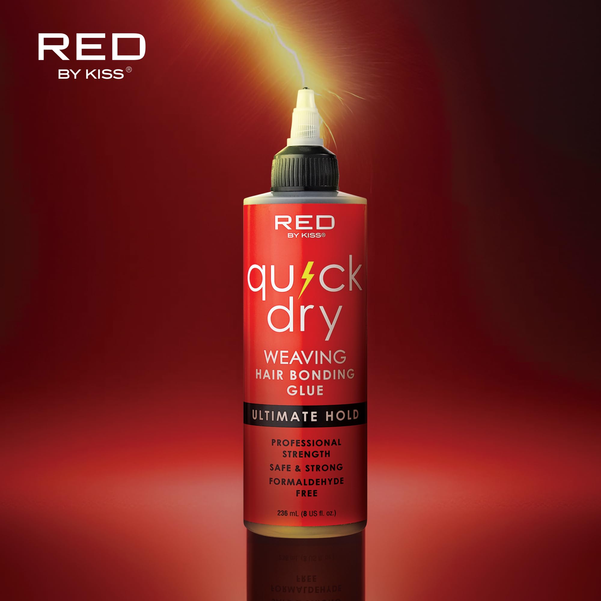Colle professionnelle Red by Kiss assure un maintien longue durée pour tissages.