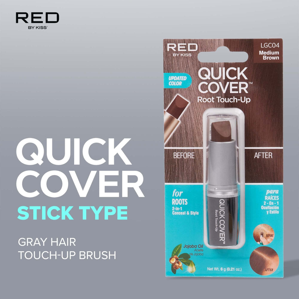 RED by Kiss Quick Cover Root Touch couleur moyen brun pour camoufler les racines sans effort