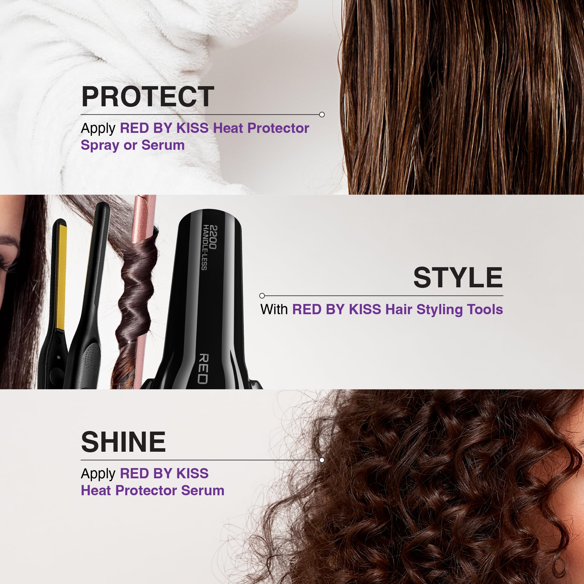 Red by Kiss Sérum anti-frizz, contrôle des frisottis et brillance légère.