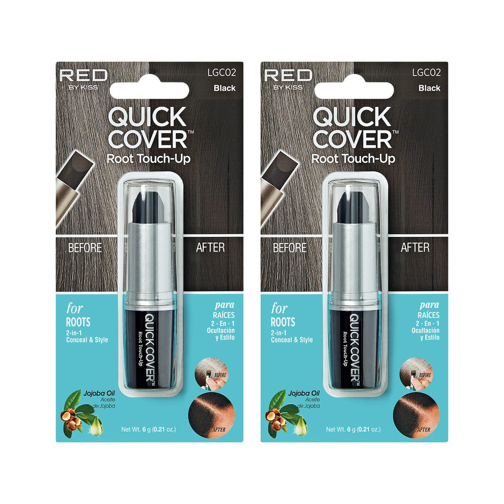 RED by Kiss stylo retouche racines noir, duo pratique pour corriger rapidement les repousses.