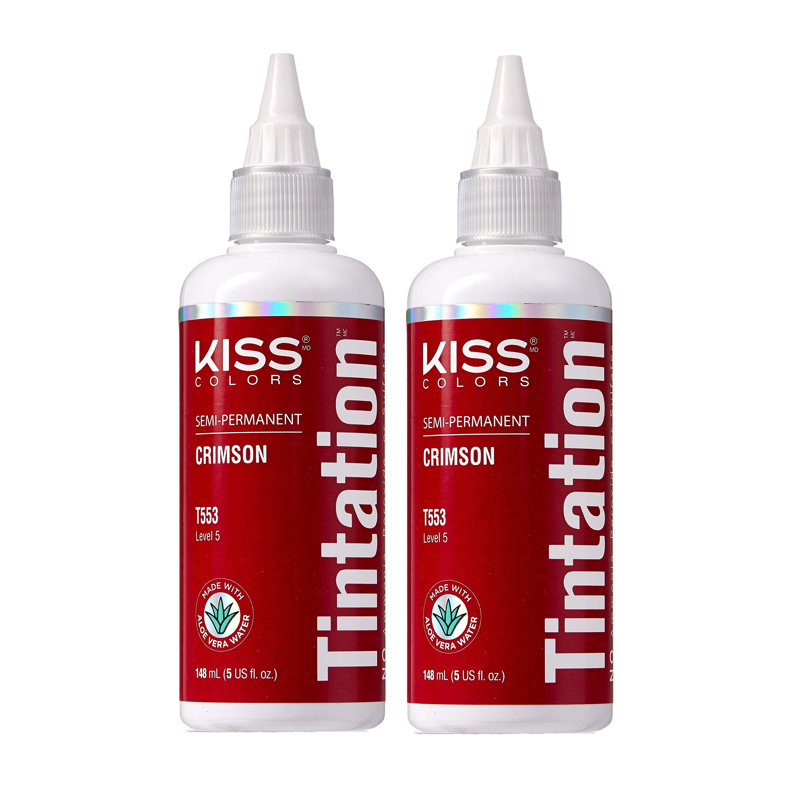 Red by Kiss Tintation cramoisi – bouteille compacte prête à l’utilisation et couleur vibrante.