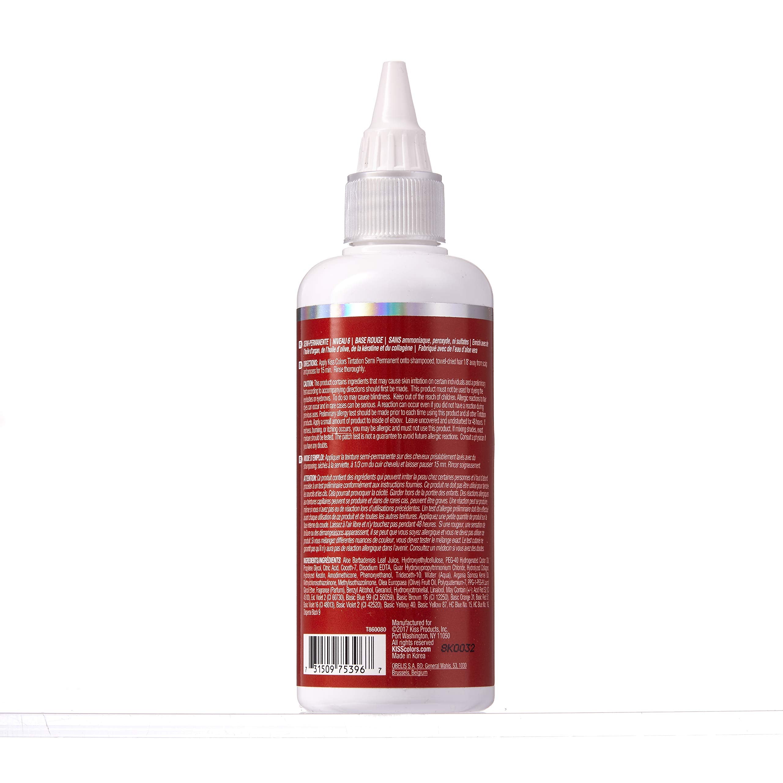 Red by Kiss Tintation – Échantillon couleur Cajun Spice pour rendu uniforme.