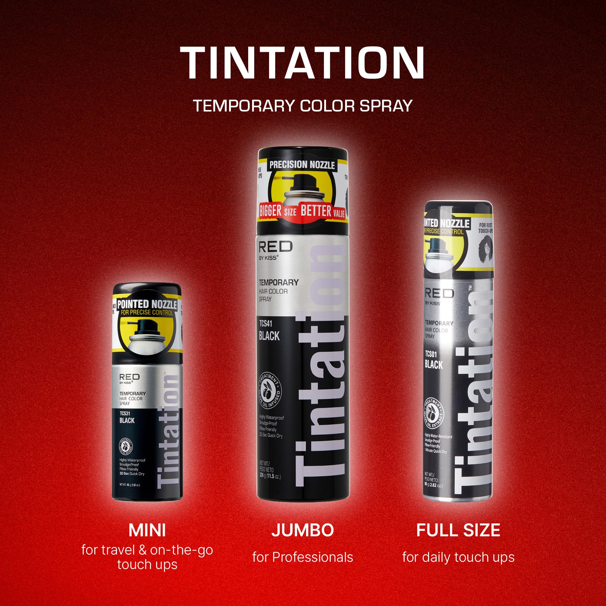Red by Kiss Tintation Spray – résistance à l'eau et anti bavure.