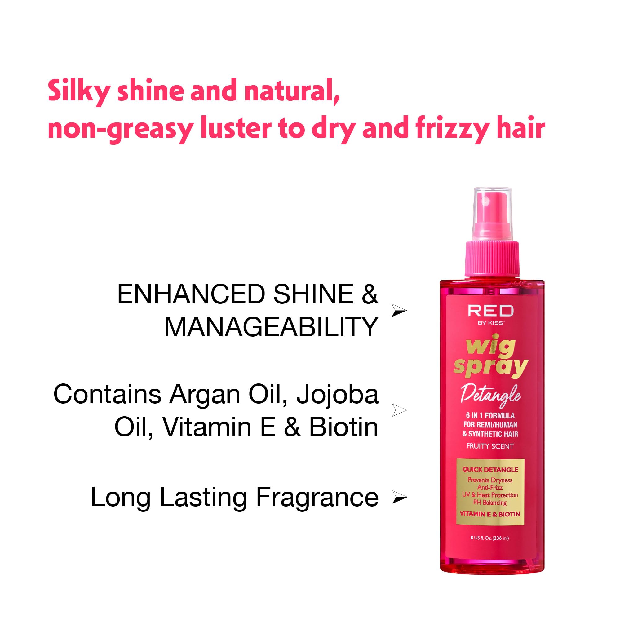 Red by Kiss Wig Spray : brillance soyeuse pour wig sans gras