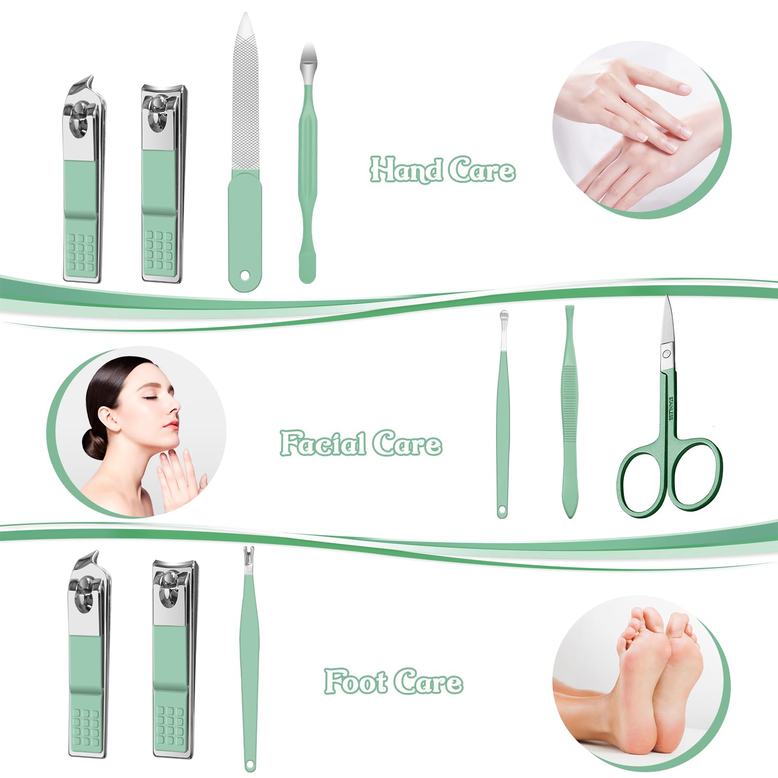 RedFlow ciseaux-ongles mains vert: coupe precis et soin quotidien