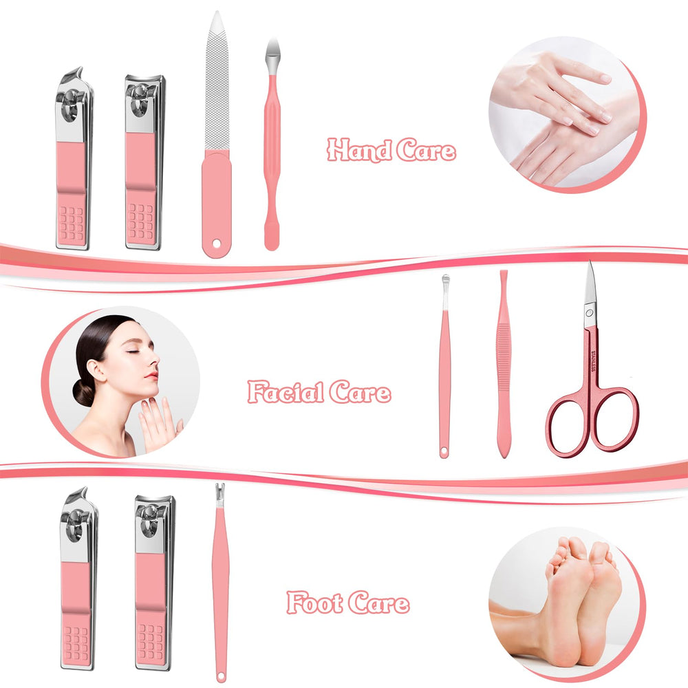 RedFlow Étui cuir manicure portable pour un rangement élégant en voyage.