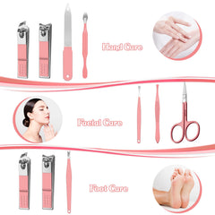 RedFlow Étui cuir manicure portable pour un rangement élégant en voyage.