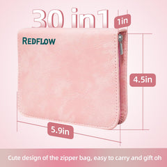 RedFlow étui cuir rose, rangement pratique pour déplacements.
