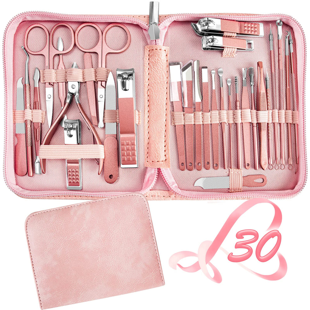 RedFlow Trousse Manucure 30 en 1 complète, idéale pour voyage et usage domestique.