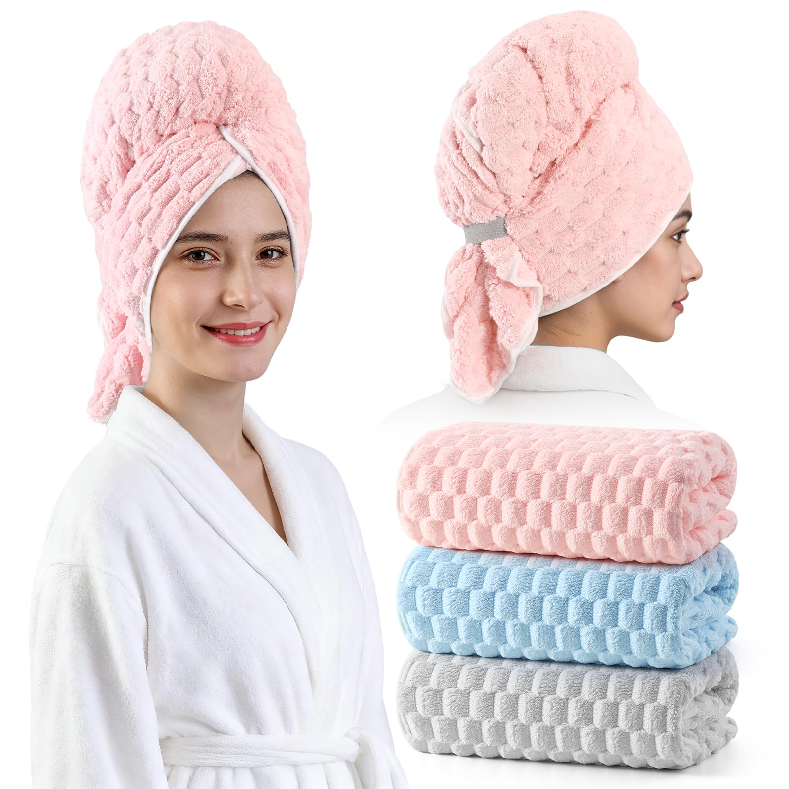 REDKISS turban-cheveux grand-format 24x42 pour un enveloppement confortable.