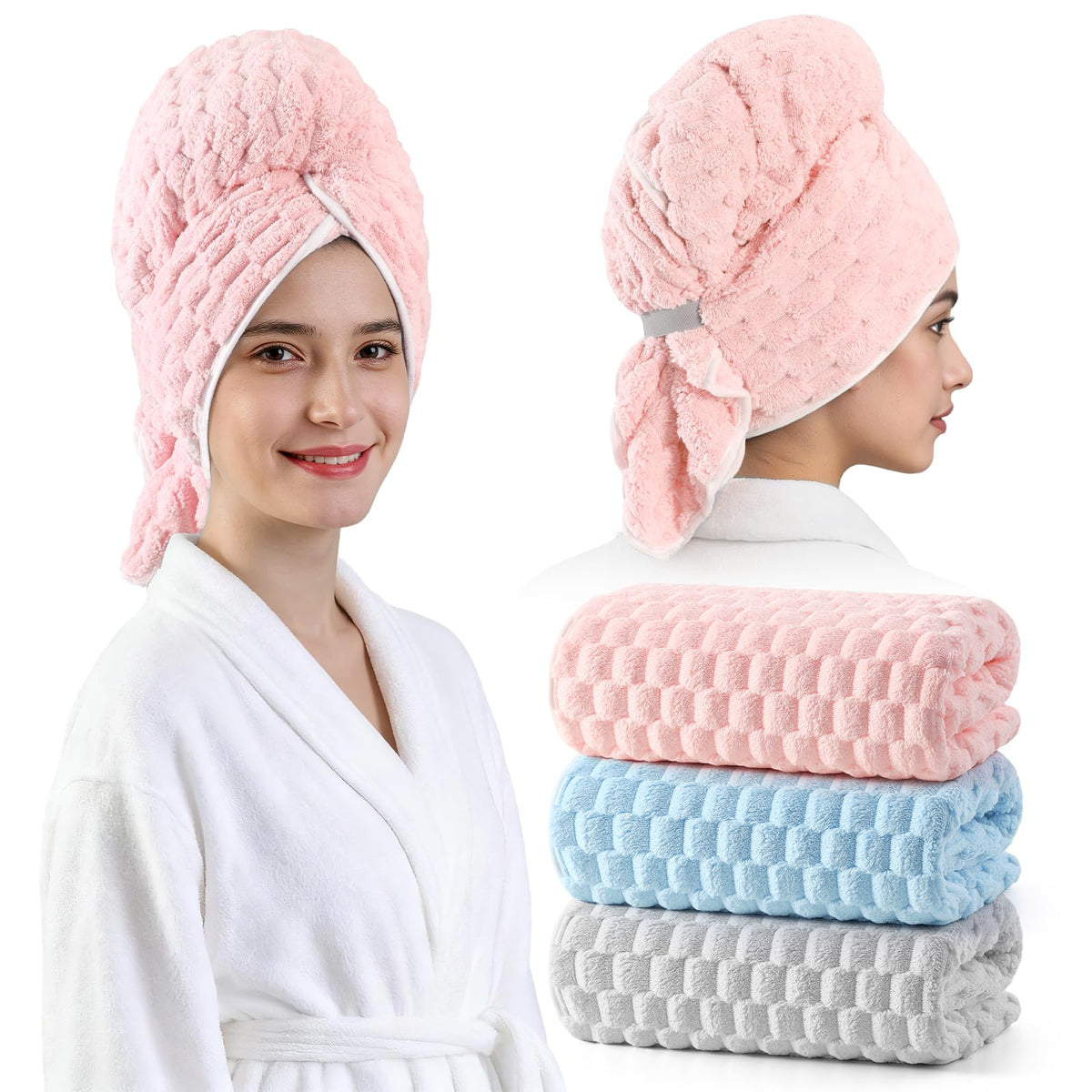 REDKISS turban-cheveux grand-format 24x42 pour un enveloppement confortable.