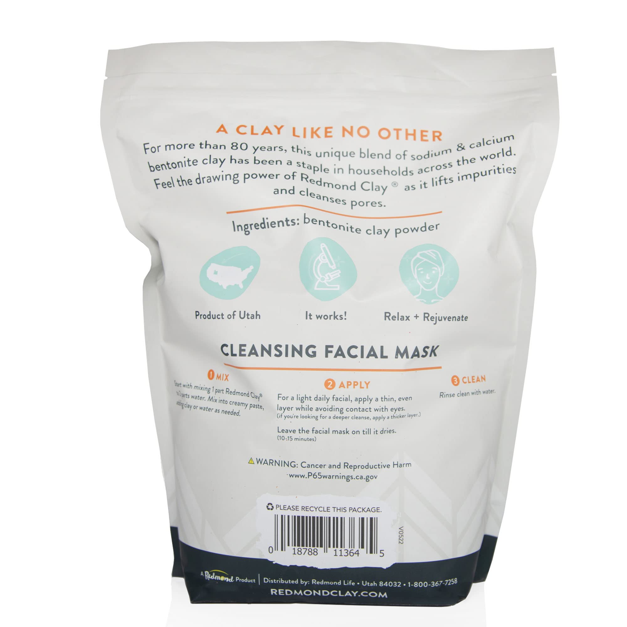 Redmond Clay – masque visage naturel apaisant et purifiant.