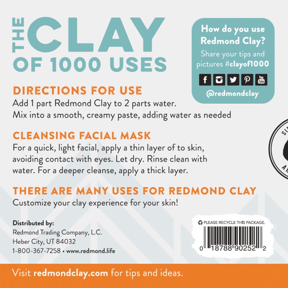 REDMOND Clay minéraux nourrissants pour la peau, douceur assurée.