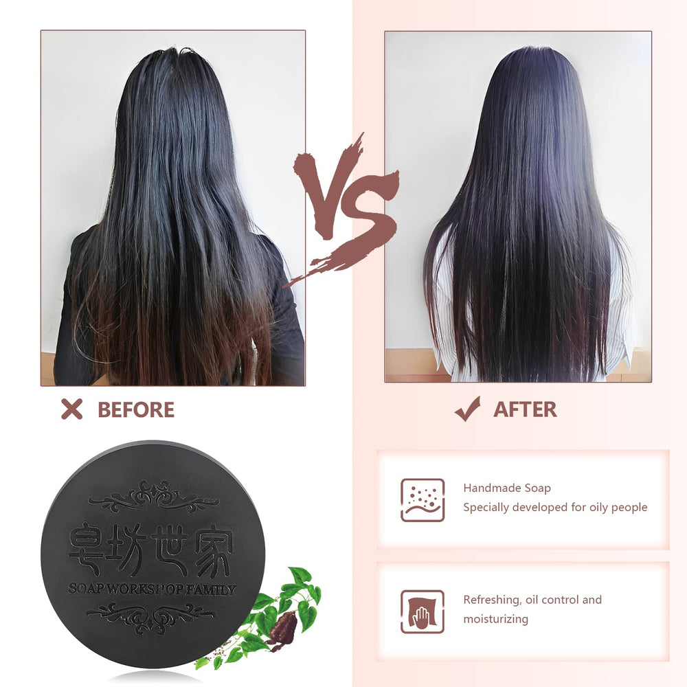 Rednow barre-shampoing polygonum-multiflorum, cheveux propres et brillants après lavage