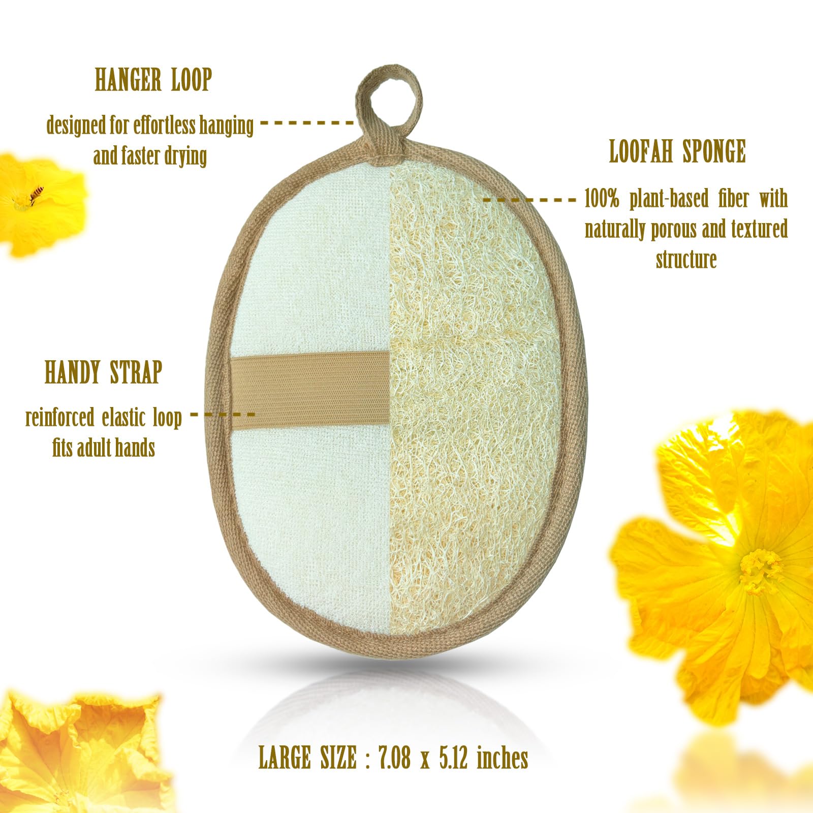 ReedChacha Luffa épais et dense, durable et conserve sa forme après chaque douche.