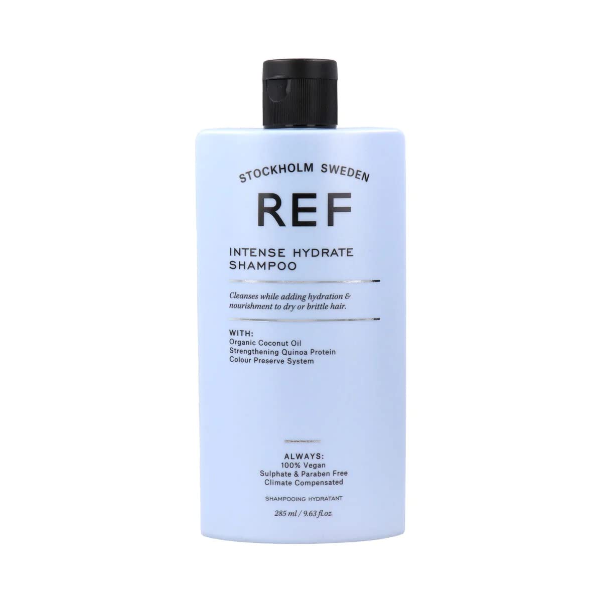 Shampoing REF Intense Hydrate, bouteille visible, soin quotidien nourrissant pour cheveux secs.