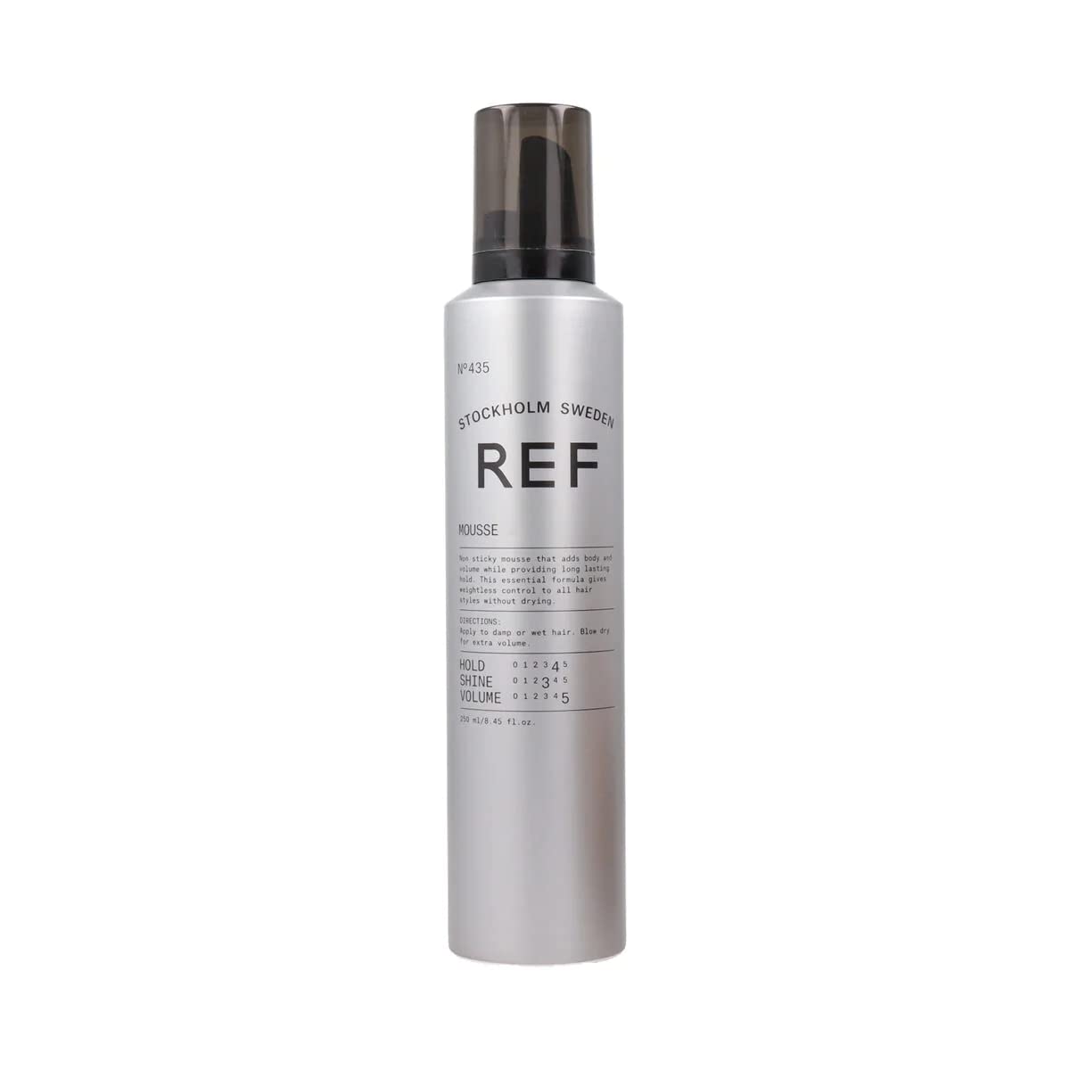 Mousse REF Reference de Suède 435, bouteille – volume léger et tenue longue durée.