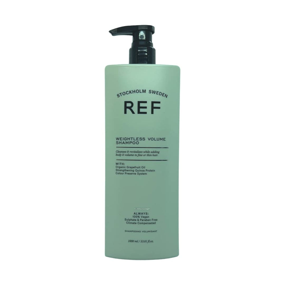REF Shampoing Volume Léger — bouteille élégante pour un lavage efficace.