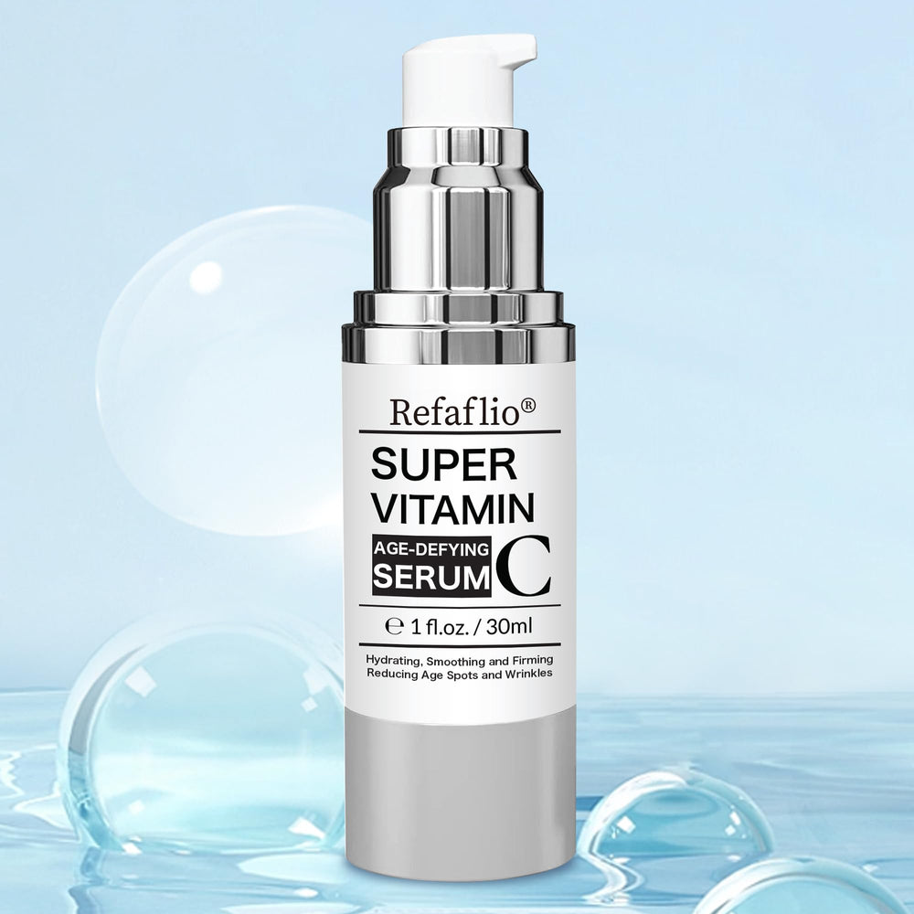 Refaflio sérum vitamine C – application soir, peau réhydratée et revitalisée.