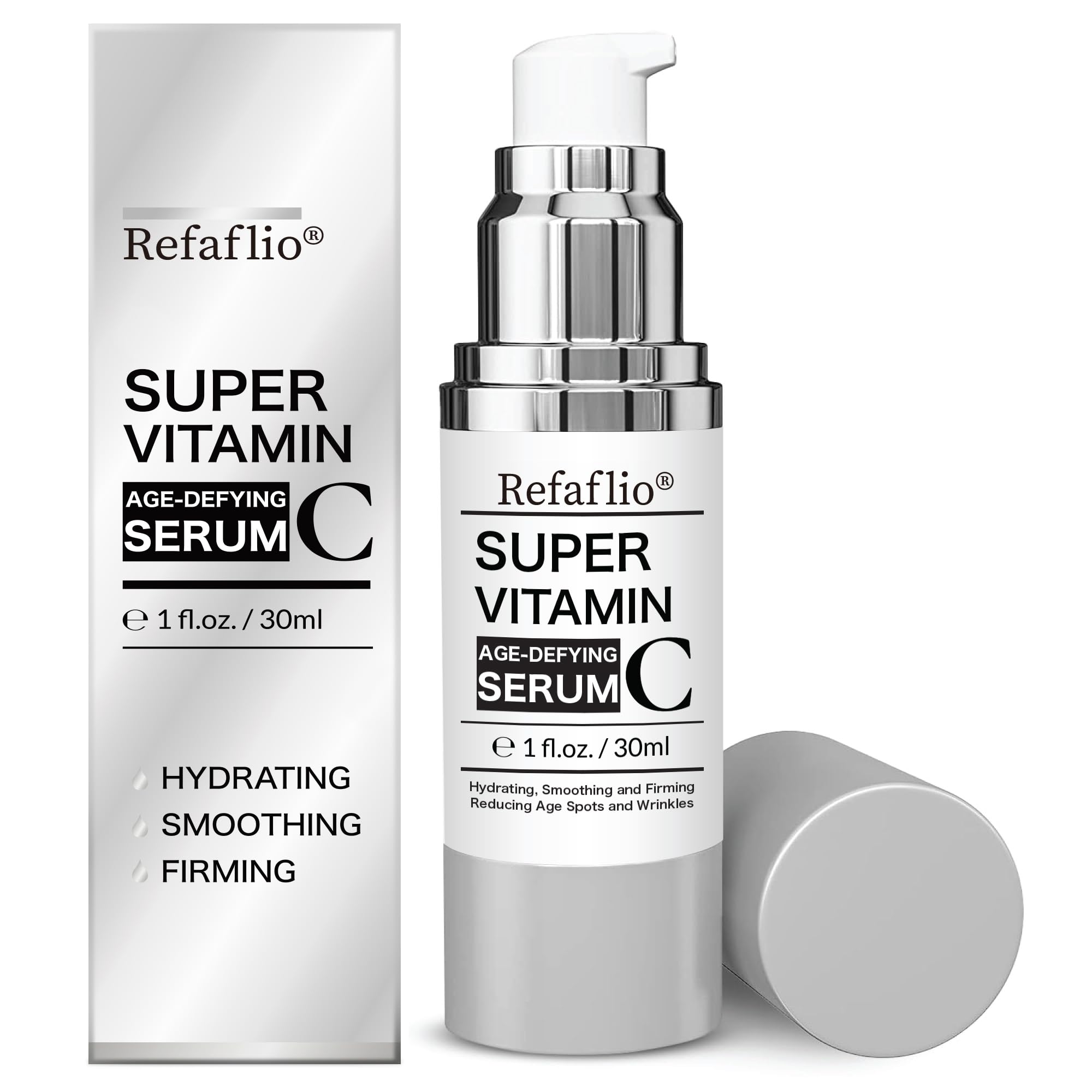 Refaflio sérum vitamine C – boîte élégante, soin antioxydant pour le visage.