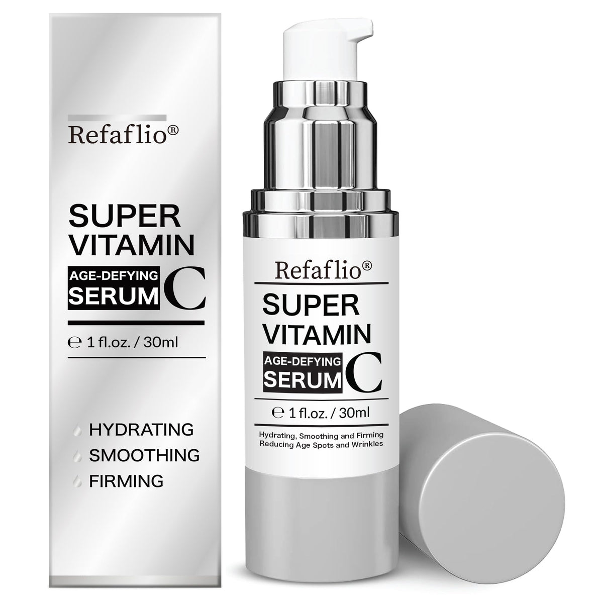 Refaflio sérum vitamine C – boîte élégante, soin antioxydant pour le visage.