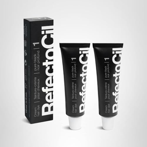 Refectocil N° 1 Noir Pur — tube de teinture noir profond, aspect naturel.